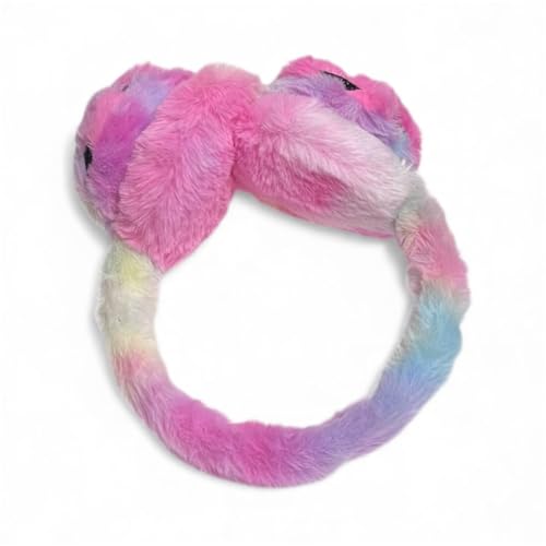 UMANI® Kids Winter Earmuffs Adjustable Soft Plush Faux Fur Ear Warmers for Girls & Boys 5-10 (FOOTBALL, RAINBOW) - Image 4