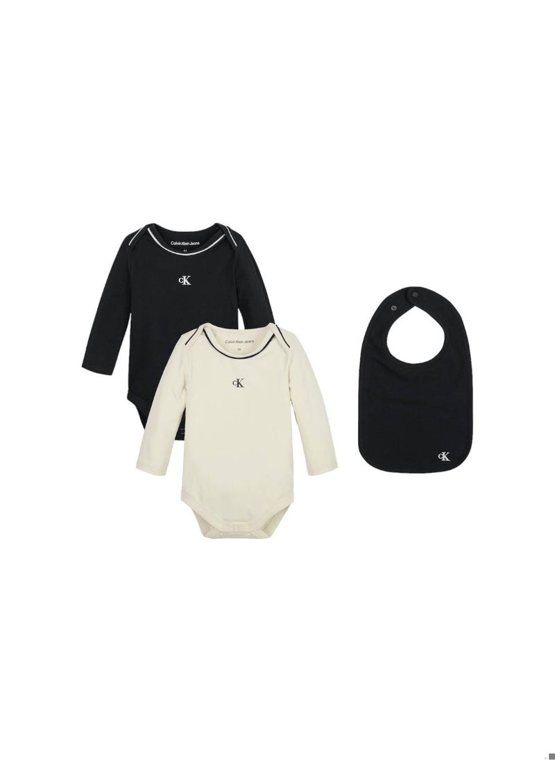 Calvin Klein Jeans Calvin Klein Jeans Baby's Bodysuits, bib - 3 Piece Set - Newborn - Cotton , Black,  White  - Image 1