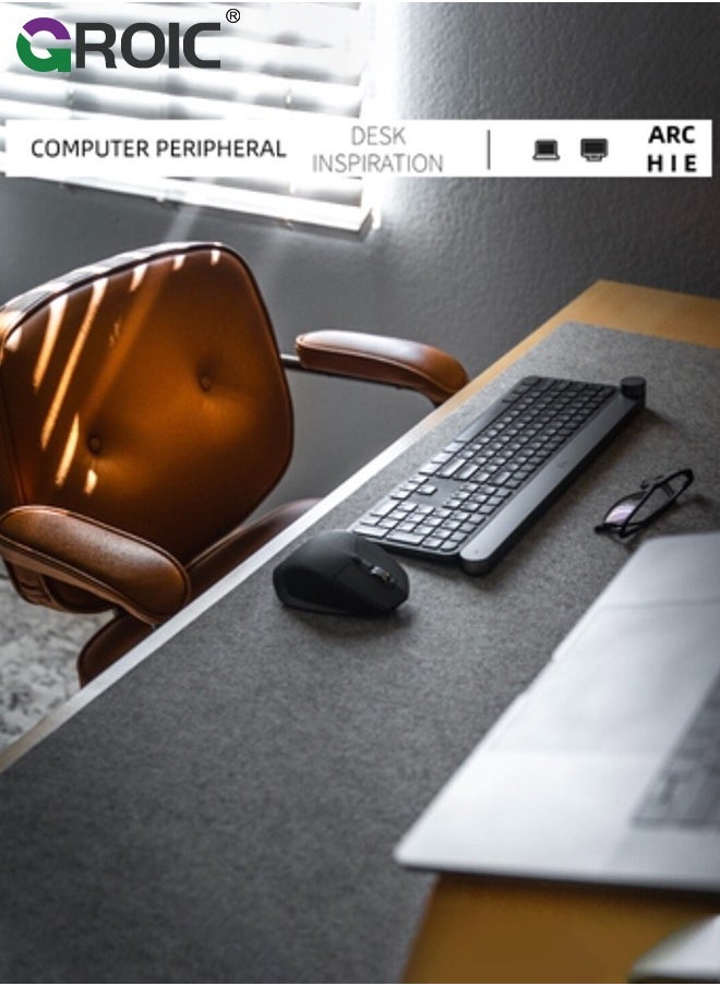 GROIC Dark Gray Premium Felt Desk Mat Anti Slip Desk Pad Large Mouse Pads for desk, Keyboard Pad Desk Protector Computer Mat for Desk Decor Aesthetic Home Office Accessories  - Image 2