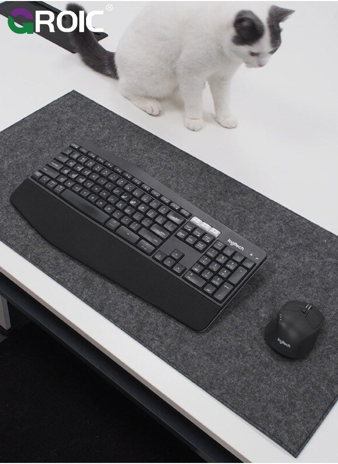 GROIC Dark Gray Premium Felt Desk Mat Anti Slip Desk Pad Large Mouse Pads for desk, Keyboard Pad Desk Protector Computer Mat for Desk Decor Aesthetic Home Office Accessories  - Image 3