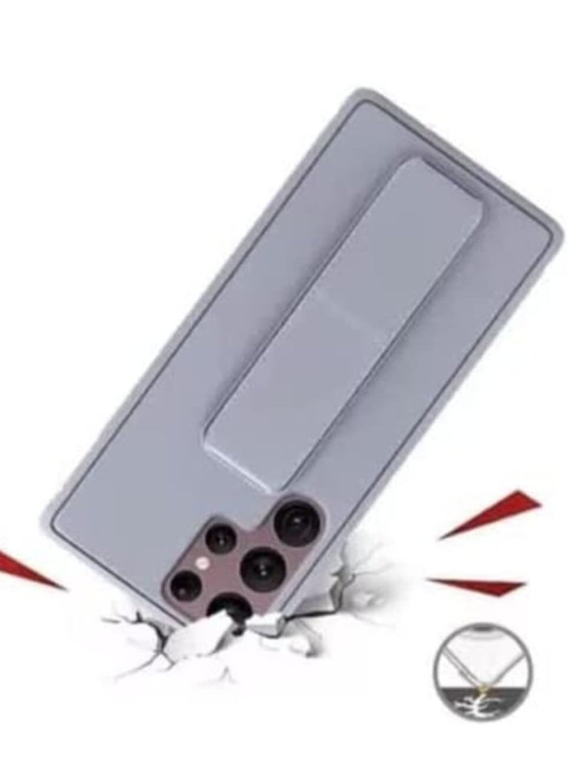 MIGOFAST Fully Covered With Finger Grip Stand Holder Anti Slip Shockproof Silicone Protective Case Cover For Samsung S23 Ultra Green - Image 2