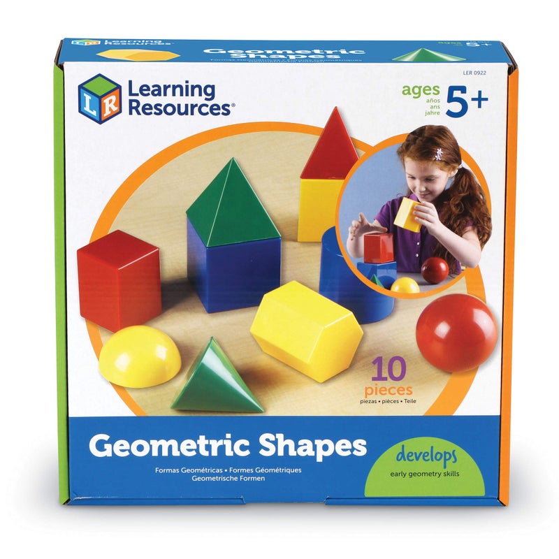 Learning Resources Large Geometric Shapes - 10 Pieces, Ages 5+ Learning Shapes, Geometric Solids, Kids Math Toys, Geometry for Kids - Image 3