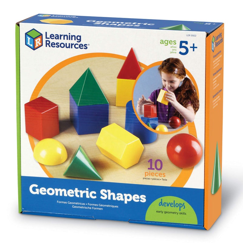 Learning Resources Large Geometric Shapes - 10 Pieces, Ages 5+ Learning Shapes, Geometric Solids, Kids Math Toys, Geometry for Kids - Image 4