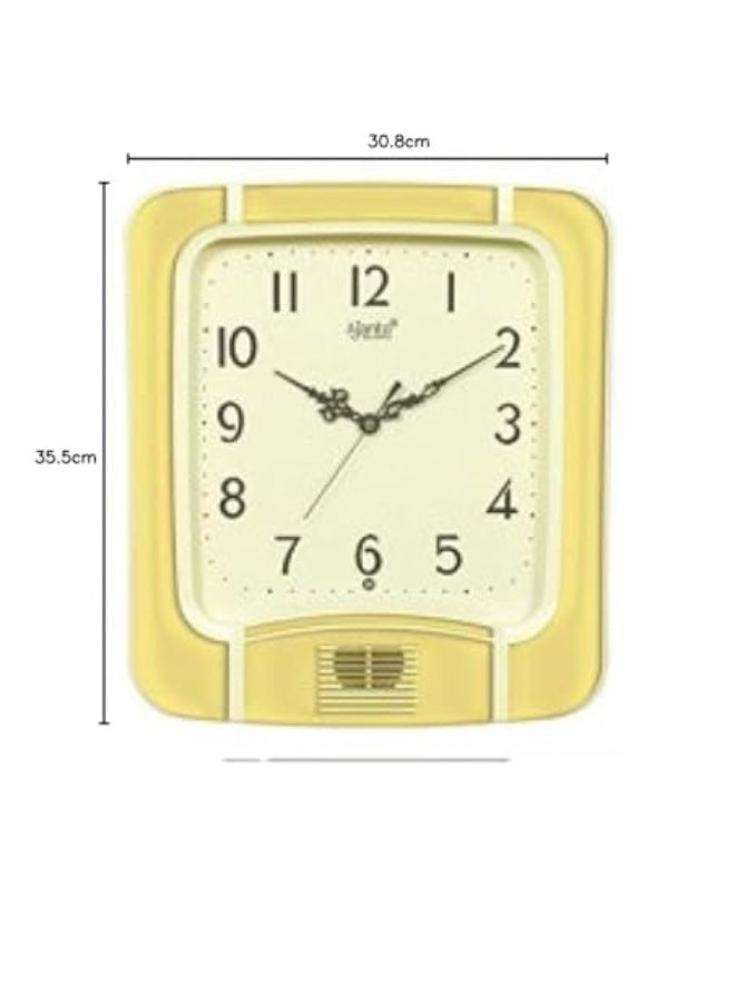 Ajanta ساعة حائط موسيقية عادية أجانتا - بيضاء | لحن كل ساعة | تصميم زخرفي أنيق | حركة كوارتز تعمل بالبطارية | مثالية للمنزل والمكتب - Image 2