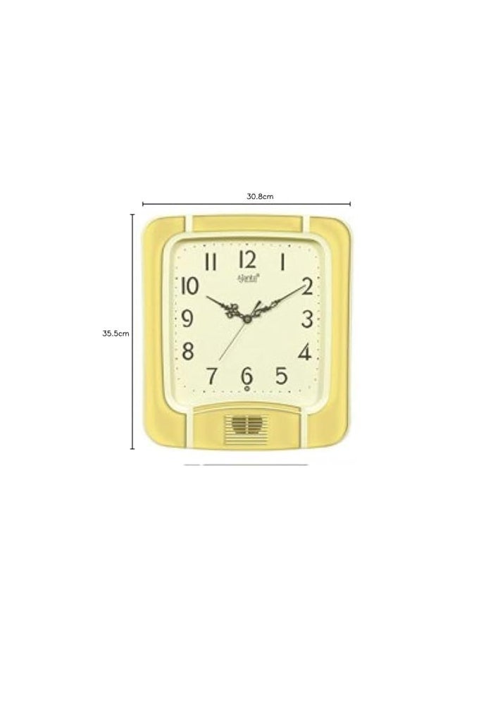 Ajanta Plain Musical Wall Clock 797 – 35.5cm White Analog Quartz Clock with Hourly Melodies, Decorative Plastic Frame, Perfect for Living Room, Bedroom & Office - Image 3