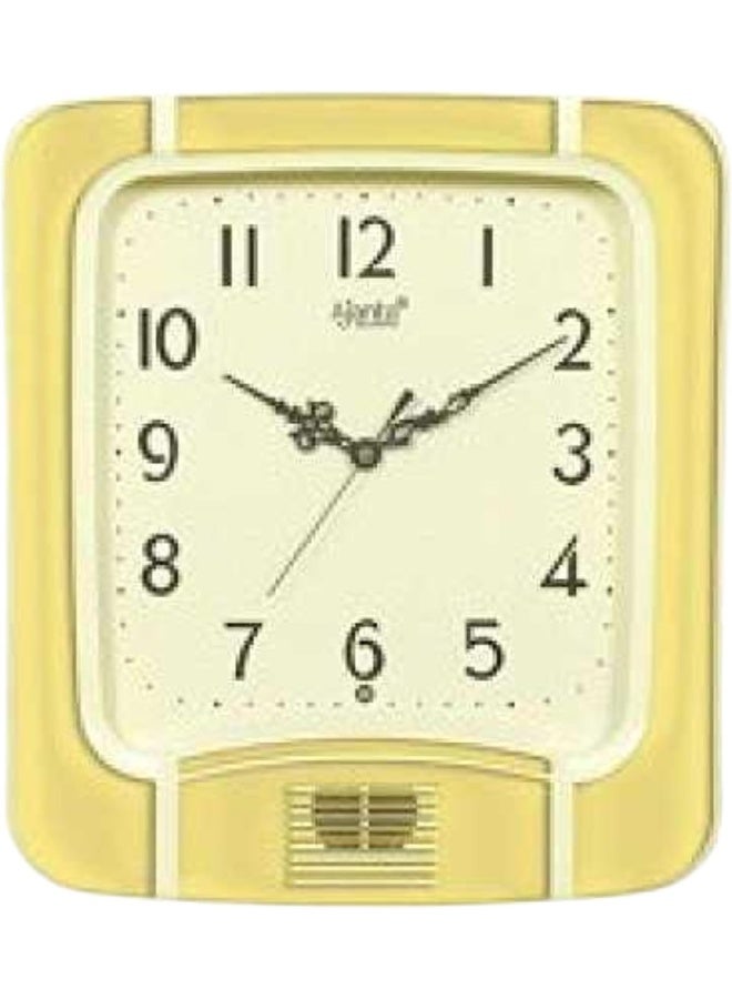 Ajanta Plain Musical Wall Clock 797 – 35.5cm White Analog Quartz Clock with Hourly Melodies, Decorative Plastic Frame, Perfect for Living Room, Bedroom & Office - Image 1
