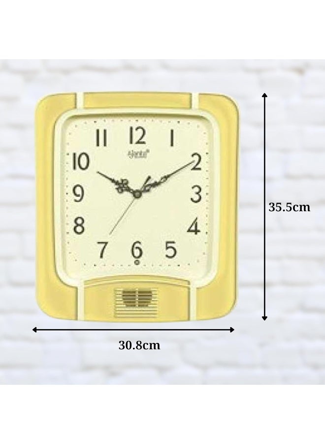 Ajanta Plain Musical Wall Clock 797 – 35.5cm White Analog Quartz Clock with Hourly Melodies, Decorative Plastic Frame, Perfect for Living Room, Bedroom & Office - Image 2