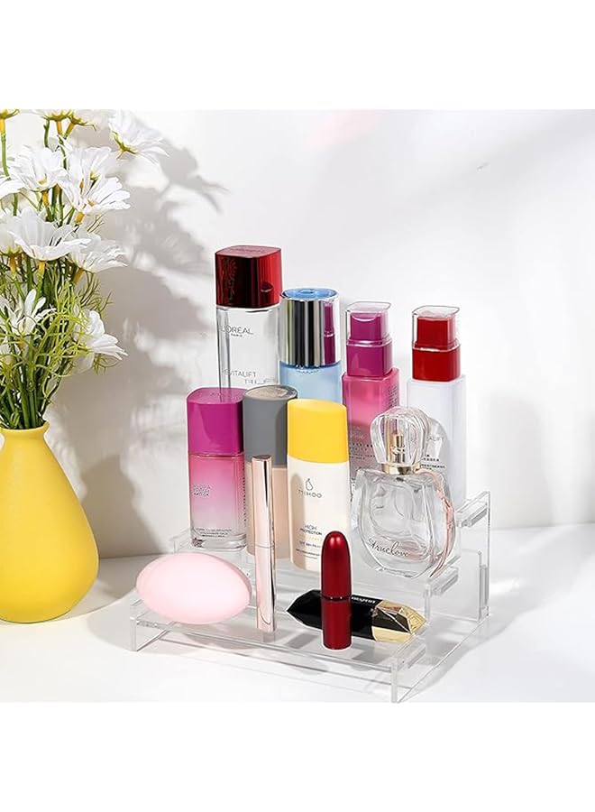 erorex 60 X 8Cm Long 3 Layer Acrylic Risers For Display Shelf Storage For Desserts Toy Figure Cosmetics Glassware Cupcake Stand And Perfume Organizer And Makeup Organizer For Vanity 60 X 8 Cm - Image 4