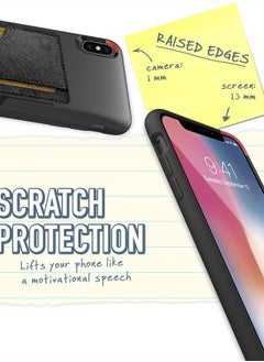 Smartish iPhone X/XS Wallet Case - Wallet Slayer Vol. 2 [Slim Protective Kickstand] Credit Card Holder for Apple iPhone 10s/10 (Silk) - Black Tie Affair  - Image 5