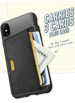 Smartish iPhone X/XS Wallet Case - Wallet Slayer Vol. 2 [Slim Protective Kickstand] Credit Card Holder for Apple iPhone 10s/10 (Silk) - Black Tie Affair  - Image 3