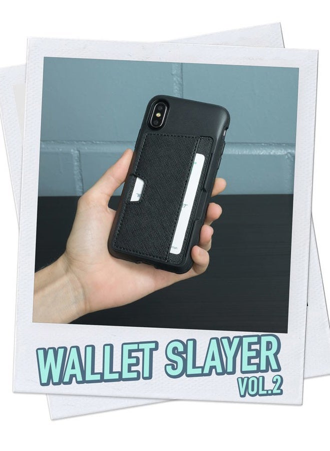 Smartish iPhone X/XS Wallet Case - Wallet Slayer Vol. 2 [Slim Protective Kickstand] Credit Card Holder for Apple iPhone 10s/10 (Silk) - Black Tie Affair - Image 2