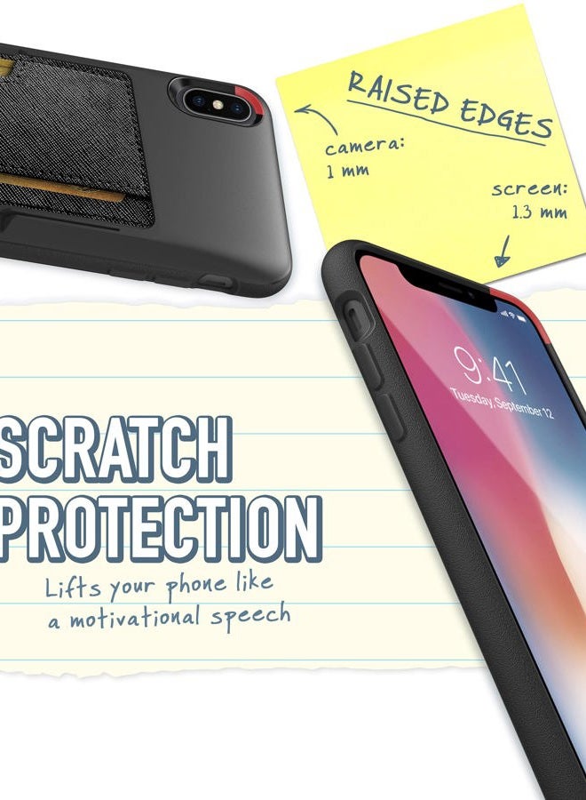 Smartish iPhone X/XS Wallet Case - Wallet Slayer Vol. 2 [Slim Protective Kickstand] Credit Card Holder for Apple iPhone 10s/10 (Silk) - Black Tie Affair - Image 5