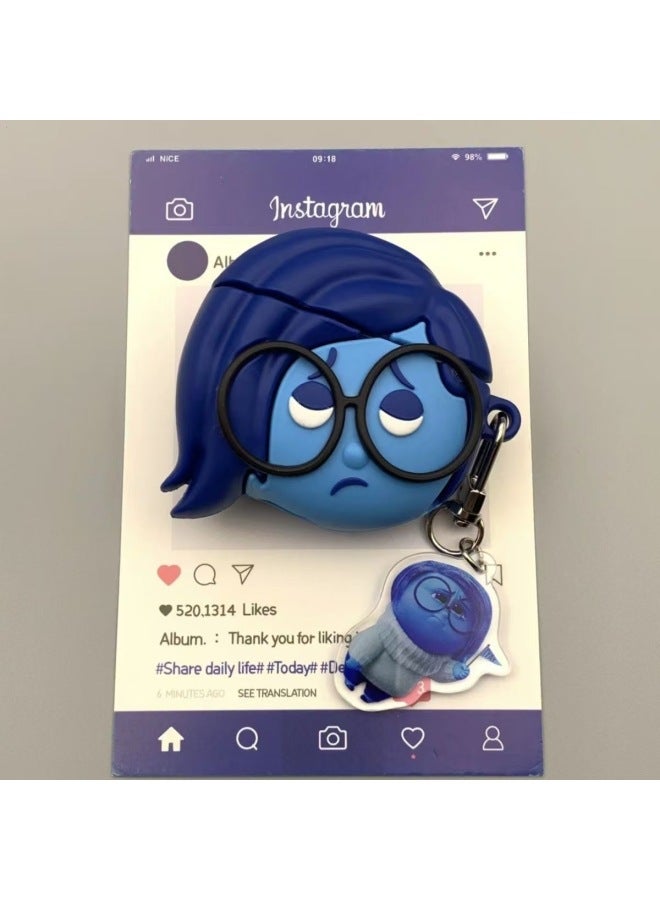Year Headset For Apple 4 Generation AirpodsPro2 Cartoon Cute Protective Shell Premium-Color:Blue Yoyo With Pendant-Applicable Models:Airpods Pro/Pro2 - Image 1