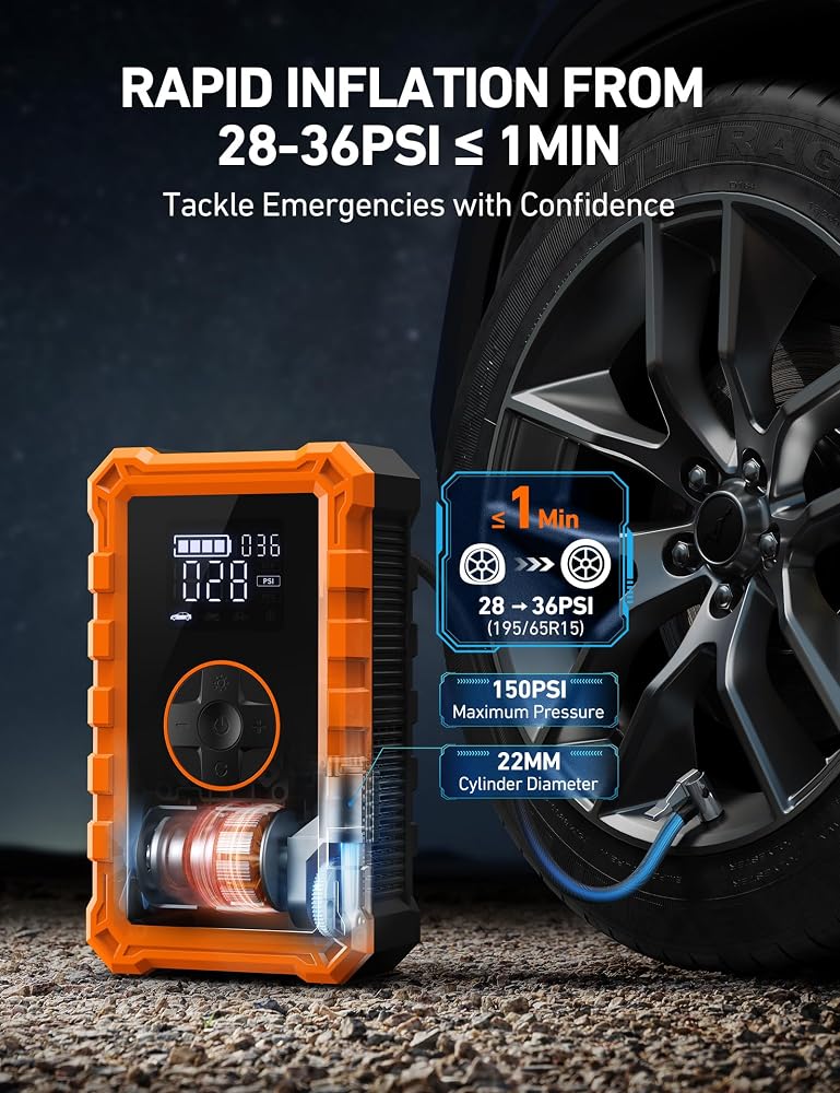 AstroAI Jump Starter with Air Compressor Portable Car Jump Starter - Image 3