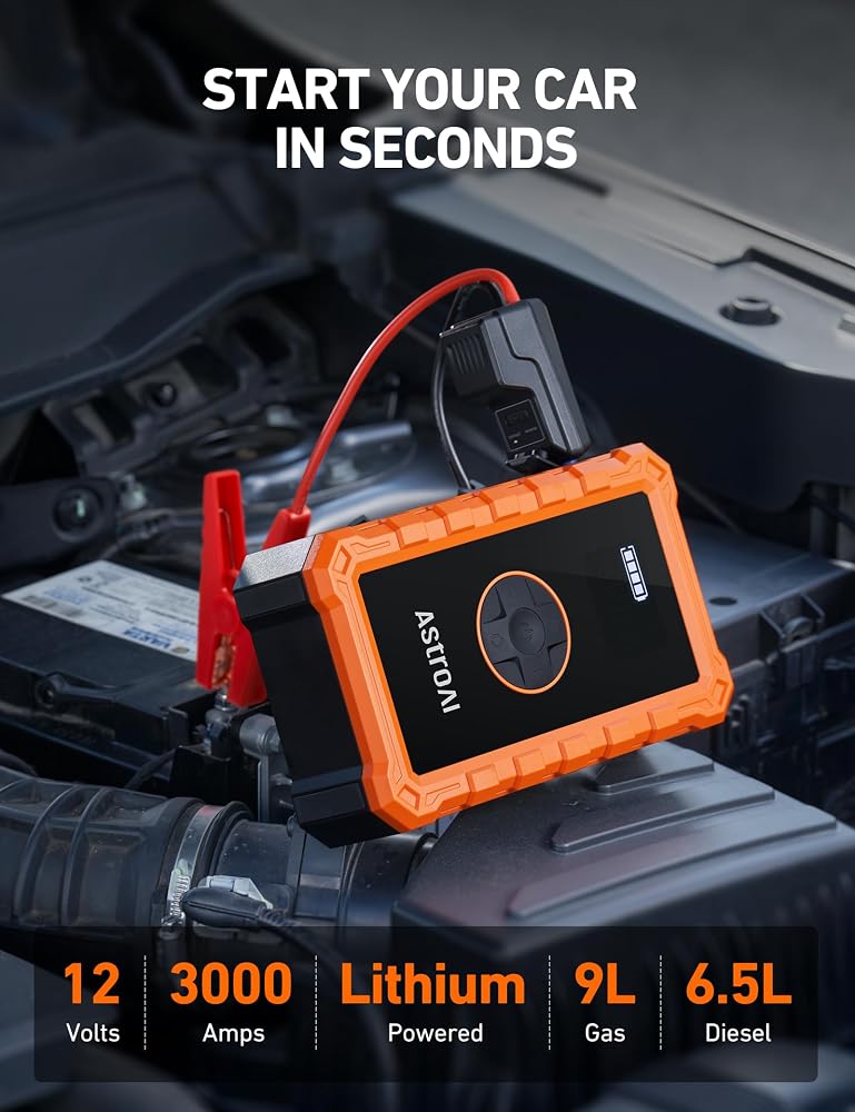 AstroAI Jump Starter with Air Compressor Portable Car Jump Starter - Image 2