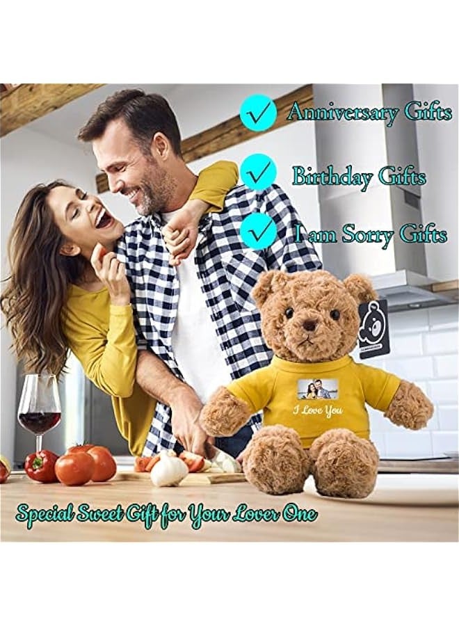 Personalized Gifts for Women Men Stuffed Bear Plush Toys with ized Text, Personalized Teddy Bear with T-Shirt as for  s Day Birthday (13 inch-Text+Photo)  - Image 5