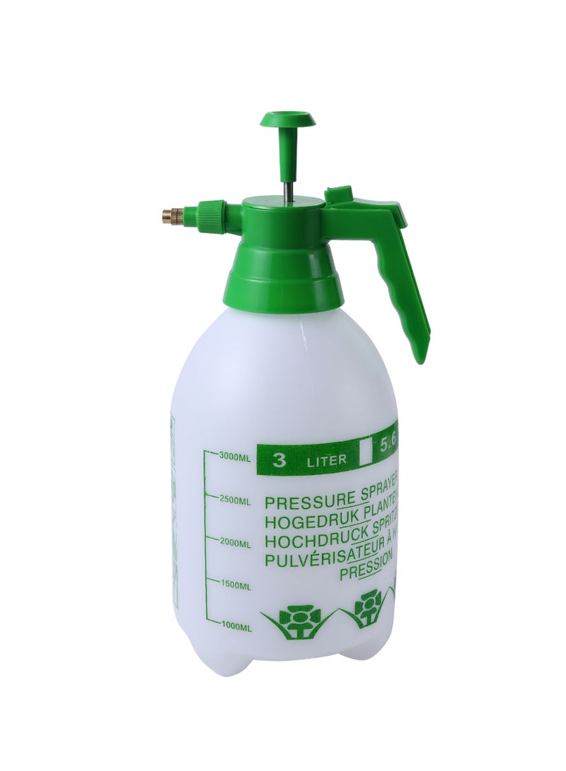 Lawazim Pump Pressure Sprayer Bottle - 3L, White - Handheld Garden Sprayer with Adjustable Nozzle, Measure Marking - for Gardening, Plant Care, Fertilizer Application, Weed Control & Outdoor Cleaning - Image 1