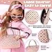 Star Princess Play Purse for Little Girls  Pretend Play Toy Set for Kids Including Handbag Makeup Phone Wallet Smartwatch Passport Credit Cards Keys  Birthday Gift Ideas for Girls Age 3 4 5 6 7 - Image 4