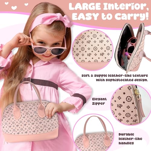 Star Princess Play Purse for Little Girls  Pretend Play Toy Set for Kids Including Handbag Makeup Phone Wallet Smartwatch Passport Credit Cards Keys  Birthday Gift Ideas for Girls Age 3 4 5 6 7 - Image 5