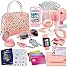 Star Princess Play Purse for Little Girls  Pretend Play Toy Set for Kids Including Handbag Makeup Phone Wallet Smartwatch Passport Credit Cards Keys  Birthday Gift Ideas for Girls Age 3 4 5 6 7 - Image 2