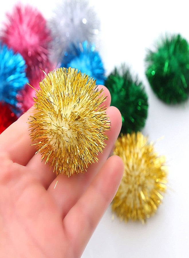 VOVIGGOL 20 Pack 2 Inches Sparkle Balls for Cats, Large Size, Glitter Pom Poms Fuzzy Balls for Cats, Kitten Indoor Assorted Color Random - Image 5
