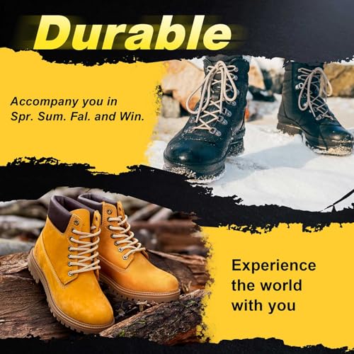VSUDO 55 Inches Round Tan Boot Laces, 5/32" Diameter Shoe Laces for Boots, Heavy Duty Work Shoestrings, Hiking Shoelaces for Men or Women (2Pairs-Tan-140CM) - Image 5