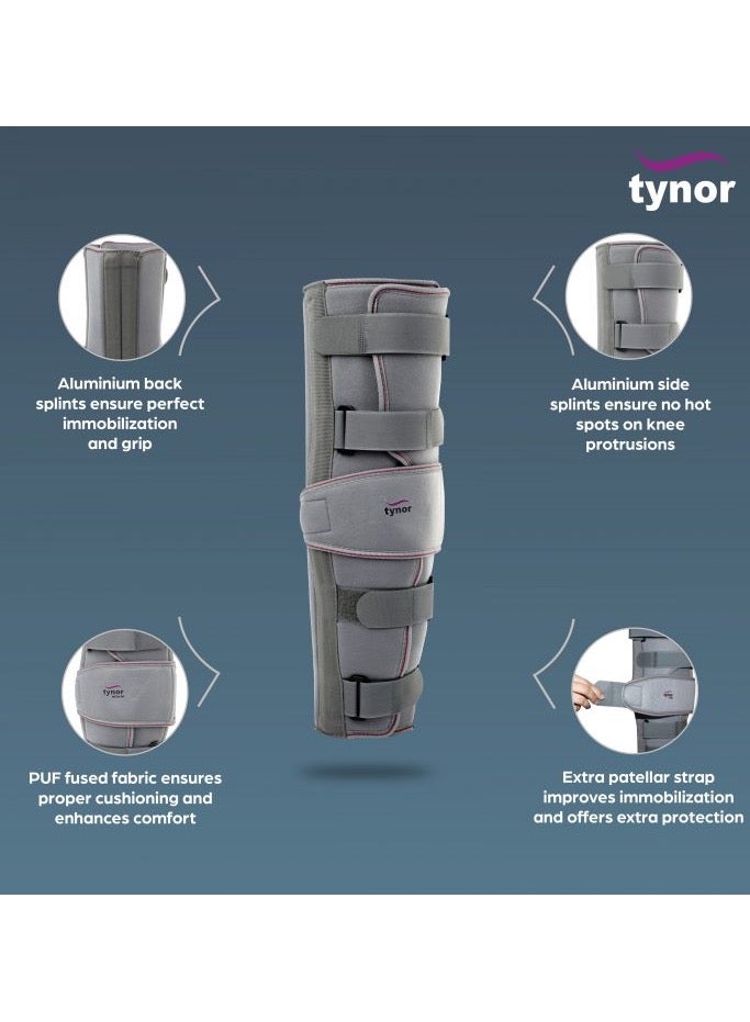 Tynor Knee immobilizer 22″/56CM An excellent brace to immobilize, support and protect the injured or operated knee while it recuperates  - Image 3