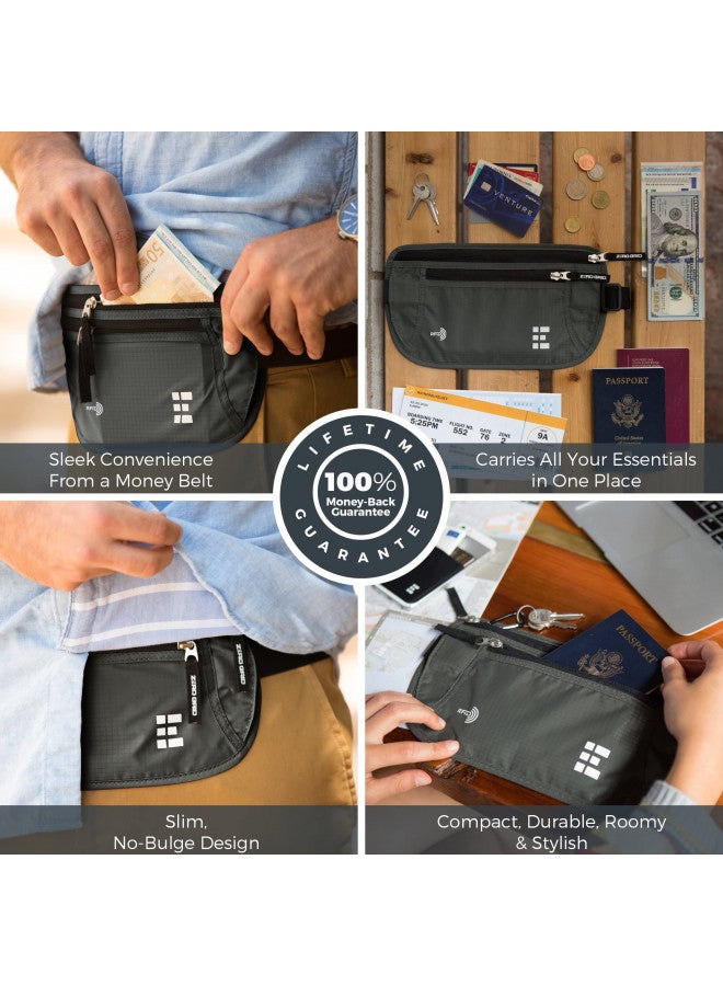 Zero Grid Money Belt for Travel - RFID Slim Passport Holder - Passport Belt - Travel Pouch for Cash, Credit Cards and Documents- Water Resistant, Travel Money Belt for Under Clothes  - Image 2