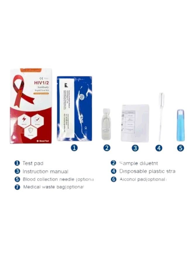 Generic - Home test HIV 1/2 Rapid Antibody Test Kit at home HIV test strip, rapid home HIV test, at-home HIV test kit, HIV analysis using a precise test strip, home HIV test for accurate results, affordable home HIV test, fast home HIV test results, self-administered home HIV test, HIV test at home for accurate results - Image 1