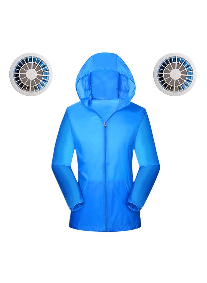 Loquat Air Conditioning Clothes Fan Cooling Jacket Outdoor High Temperature Protection(blue XL) - Image 1