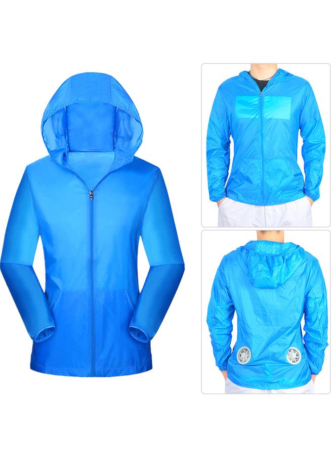 Loquat Air Conditioning Clothes Fan Cooling Jacket Outdoor High Temperature Protection(blue XL) - Image 4