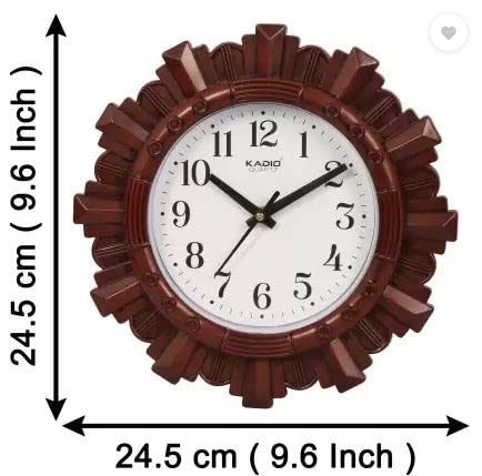 Kadio Analog 24.5 cm X 24.5 cm Wall Clock (Maroon, with Glass, Standard) - Image 3