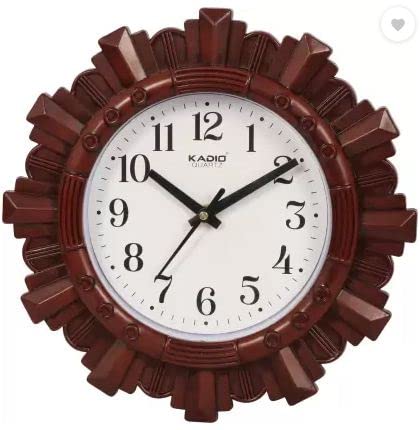 Kadio Analog 24.5 cm X 24.5 cm Wall Clock (Maroon, with Glass, Standard) - Image 1
