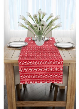 Cango Home Red Christmas Themed Digital Printed Runner CGH220-RN  - Image 2