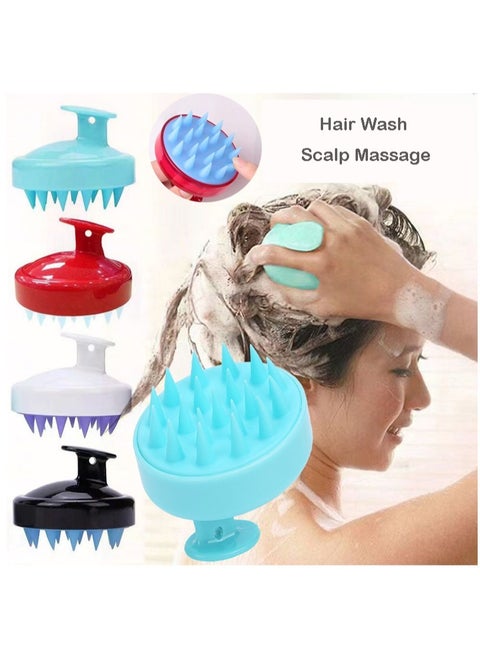 Shower Scalp Massage Shampoo Brush, Soft Silicone Bristle Scalp Cleanser for Hair Growth and Dandruff Treatment, Wet Dry Oil Hair Care Head Brush for All Multicolored Hair Types