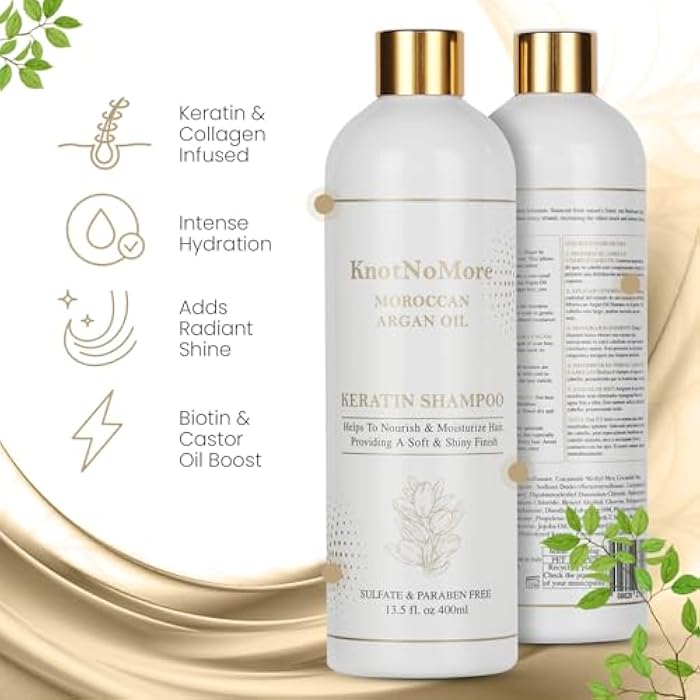 Keratin Treatment | Anti-Dandruff & Moisturizing Shampoo | Volumizing & Smoothing for Curly, Frizzy Hair | Sulfate & Paraben Free | All Types - Image 3