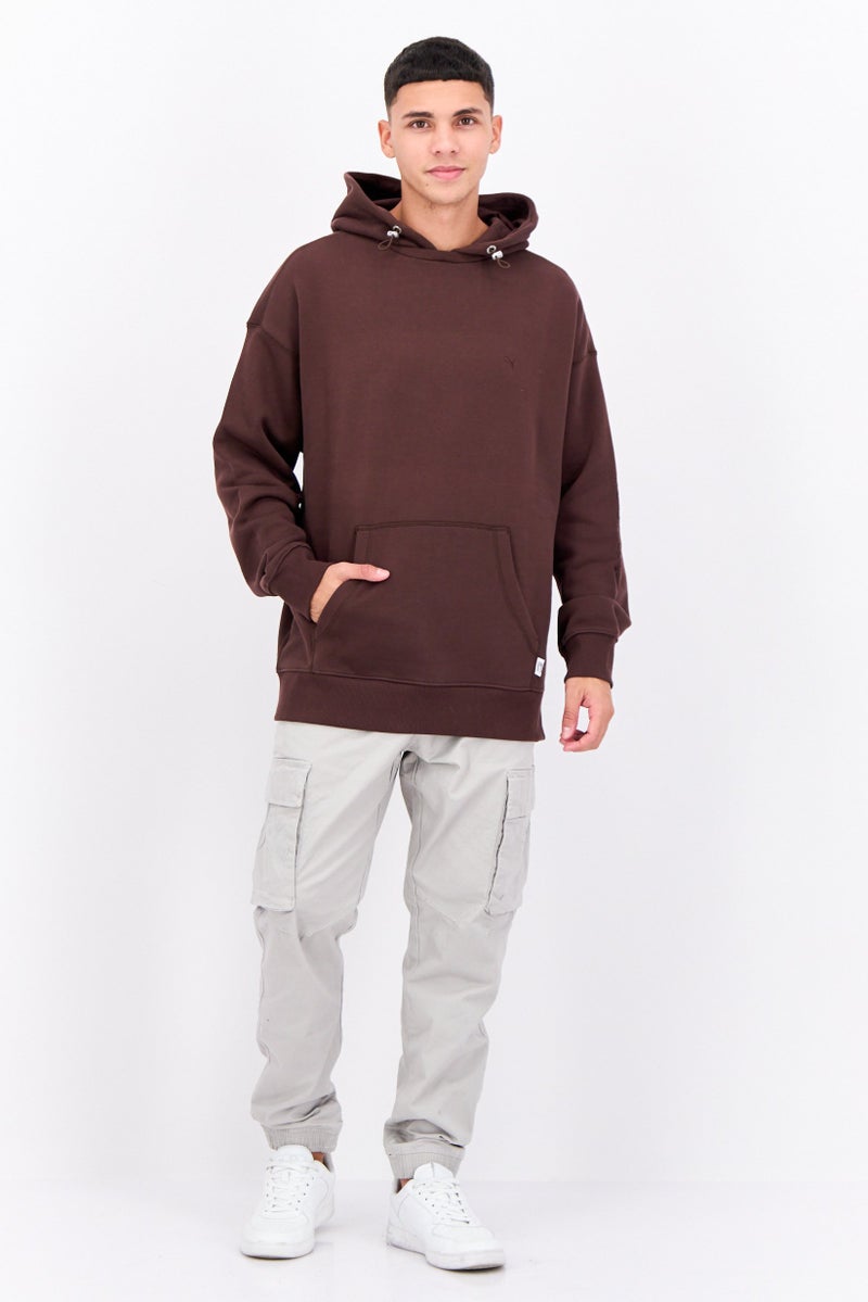 PUMA سويت شيرت رياضي للرجال من بومّا x سلكت مع شعار مطرّز، بني - Image 4