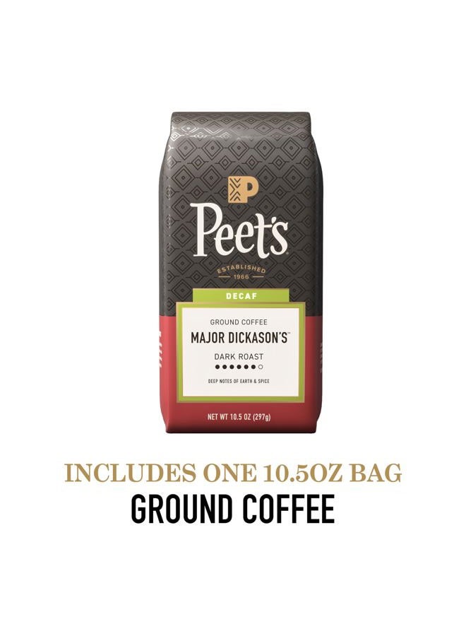 Peet's Coffee , Dark Roast Ground Coffee, Decaffeinated Arabica Coffee - Decaf Major Dickason's Blend 10.5 Ounce Bag - Image 2