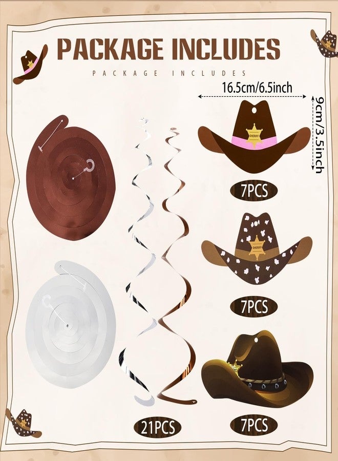 Maxdot 42 Pcs Western Cowboy Party Decorations Wild West Hanging Swirl Cowboy Hat Ceiling Streamers for Adults Cowgirl Boys Birthday Party Decorations Supplies(Classic Style) - Image 2