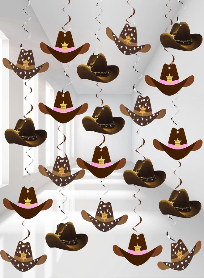 Maxdot 42 Pcs Western Cowboy Party Decorations Wild West Hanging Swirl Cowboy Hat Ceiling Streamers for Adults Cowgirl Boys Birthday Party Decorations Supplies(Classic Style) - Image 1