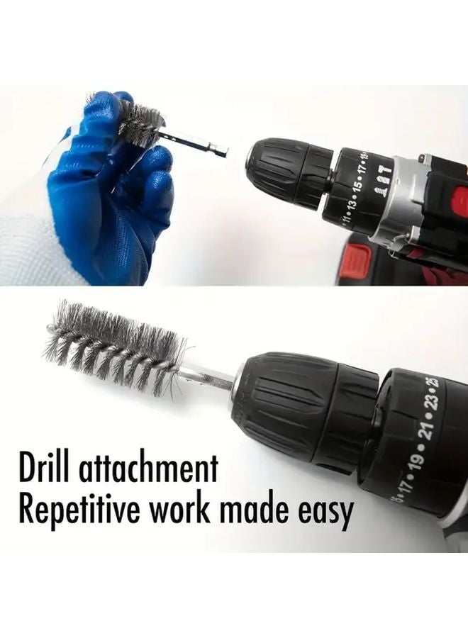 6Pcs Stainless Steel Wire Tube Brush Set Hex Handle For Rust Removal Polishing - Image 5