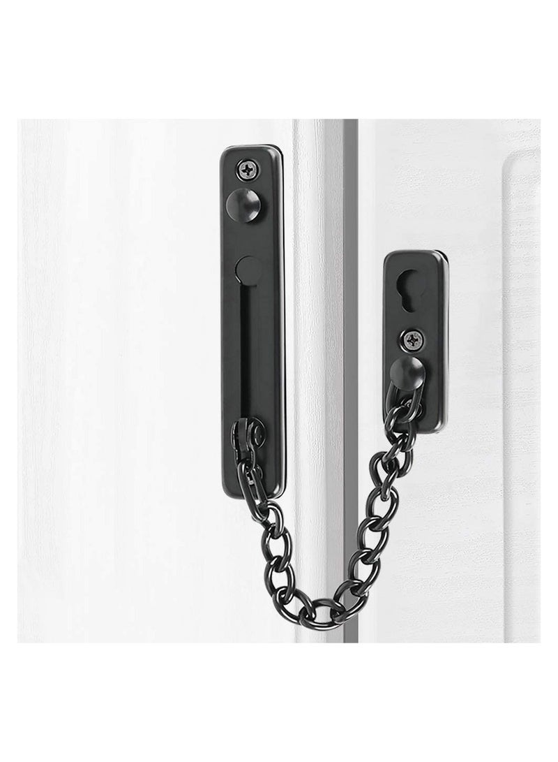 Heavy-Duty Stainless Steel Chain Door Guard with Spring Lock - Punch-Free Anti-Theft Security Solution for Bedroom, Home, Apartment & Hotel - Effortless Installation Sliding Safety Lock - Image 3
