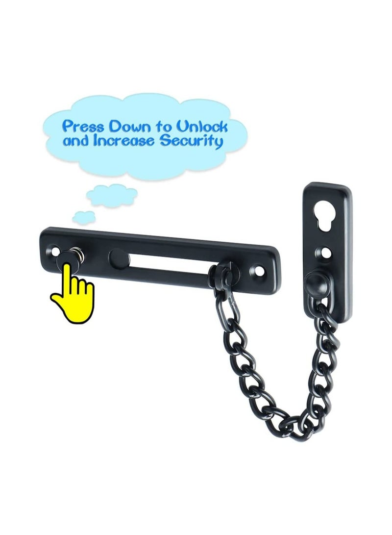 Heavy-Duty Stainless Steel Chain Door Guard with Spring Lock - Punch-Free Anti-Theft Security Solution for Bedroom, Home, Apartment & Hotel - Effortless Installation Sliding Safety Lock - Image 4