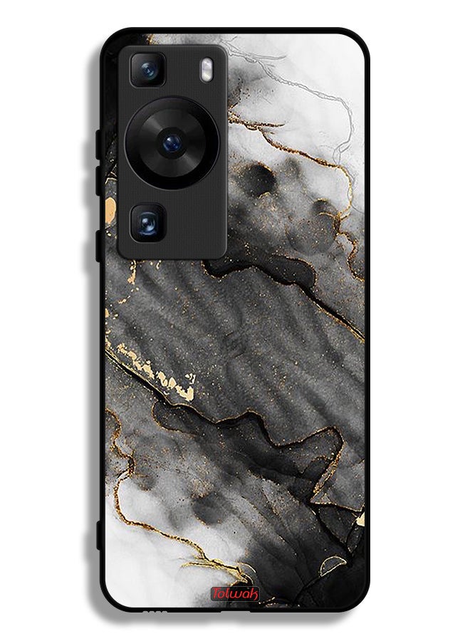 Tolwak Huawei P60 Protective Case Cover Glitter Marble - Image 1
