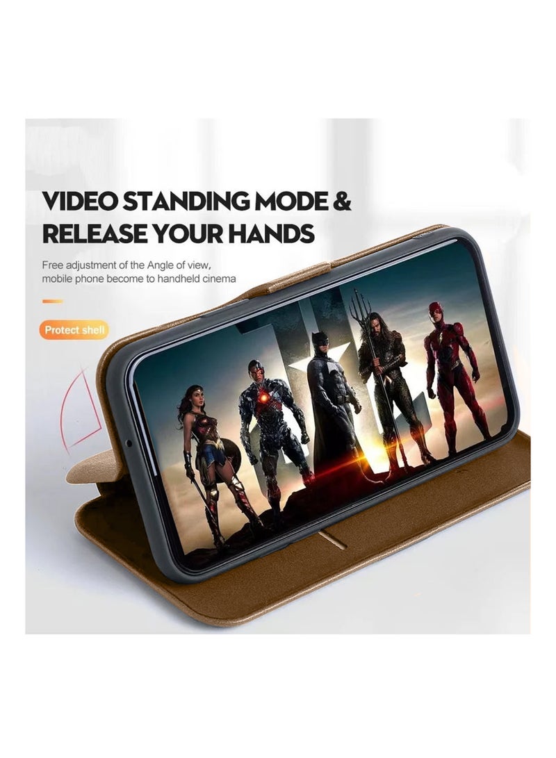 hd flip cover wallet design for iphone 16 pro max-brown - Image 3