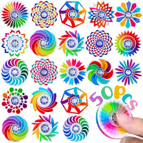 Fasray 50 Pack Fidget Spinner for Kids Easter Basket Stuffers Mini Sensory Fidget Toys Bulk Adults Kid with Autism ADHD Prefilled Easter Egg Fillers Anxiety Toys Stress Relief Bulk Gifts Classroom Prizes - Image 1