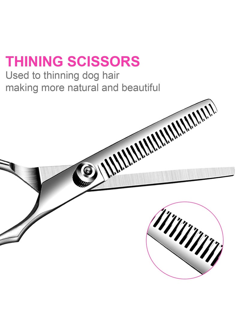 المهنية الكلب الاستمالة مقص كيت ، مع نصائح دائرية آمنة ، حادة ودائمة التيتانيوم المغلفة الحيوانات الأليفة الاستمالة مقص ، مناسبة للكلاب والقطط - Image 4