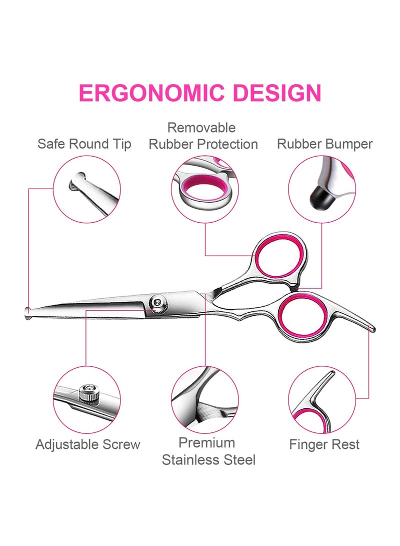 المهنية الكلب الاستمالة مقص كيت ، مع نصائح دائرية آمنة ، حادة ودائمة التيتانيوم المغلفة الحيوانات الأليفة الاستمالة مقص ، مناسبة للكلاب والقطط - Image 5