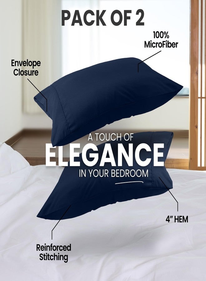 Utopia Bedding Pillow Cases Queen Size 2-Pack - Soft Brushed Microfiber - Envelope Closure - Perfect for Hospitals, Hotels, Guest Rooms - Oeko-TEX Certified, 20x30 Inches (Navy) - Image 5