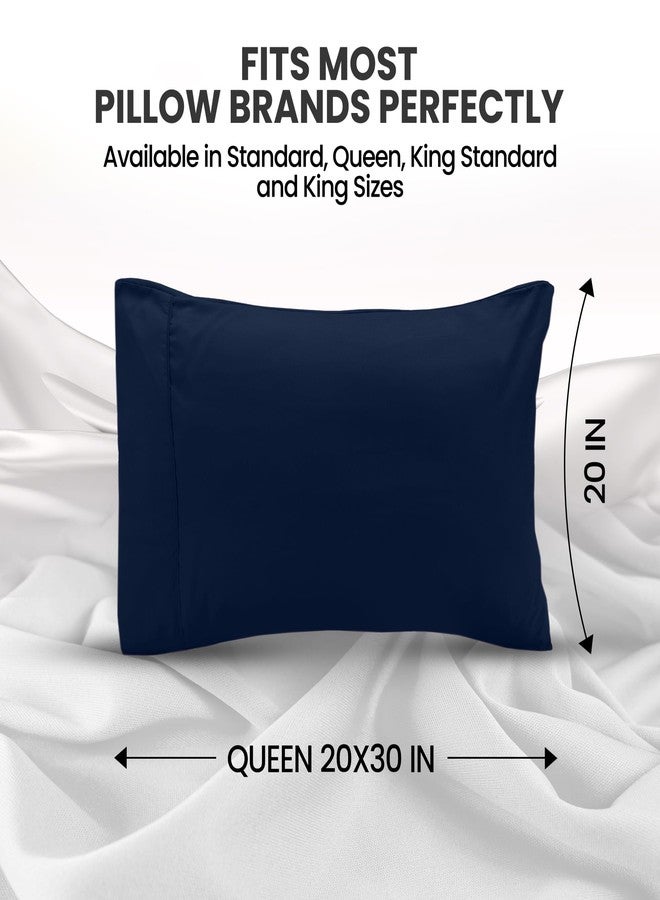 Utopia Bedding Pillow Cases Queen Size 2-Pack - Soft Brushed Microfiber - Envelope Closure - Perfect for Hospitals, Hotels, Guest Rooms - Oeko-TEX Certified, 20x30 Inches (Navy) - Image 2